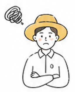 日々の作業に追われる農家のイラスト